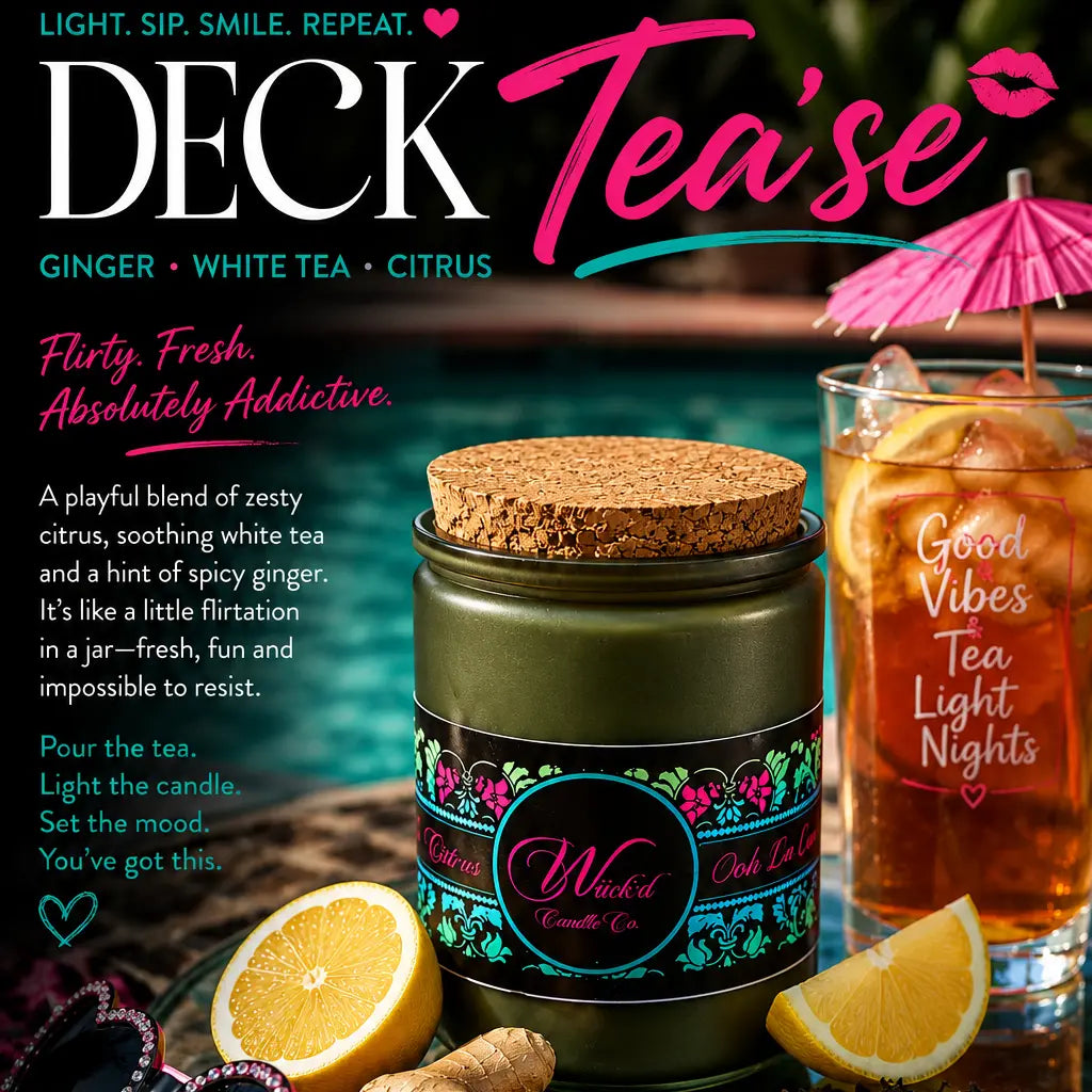 Deck Tea'se (white tea, ginger and citrus candle) Wiick'd Candle Company
