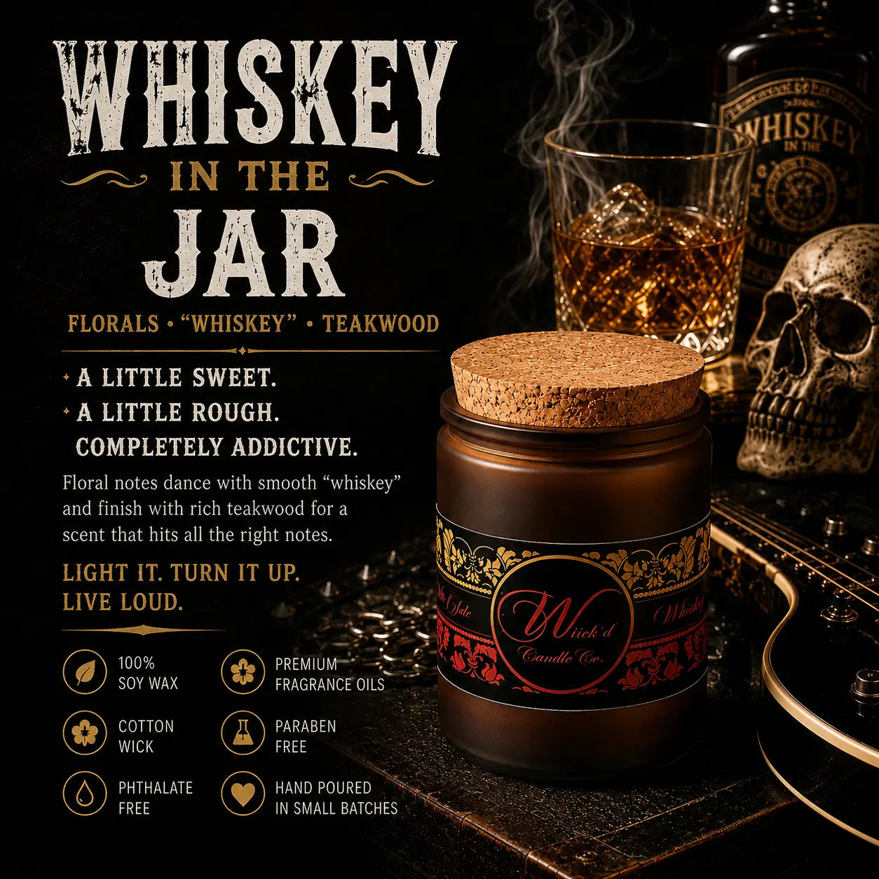 Whiskey In the Jar (whiskey candle) Wiick'd Candle Company