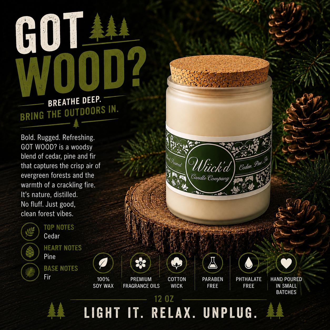 GOT WOOD? (cedar, balsam and pine)